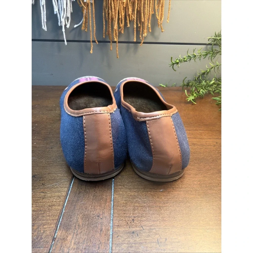 Eva & Zoe Woven Tapestry Denim Embroidered Giselle Flats Sz 7
